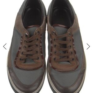 LANVIN Leather Graphic Print Low-Top Sneakers